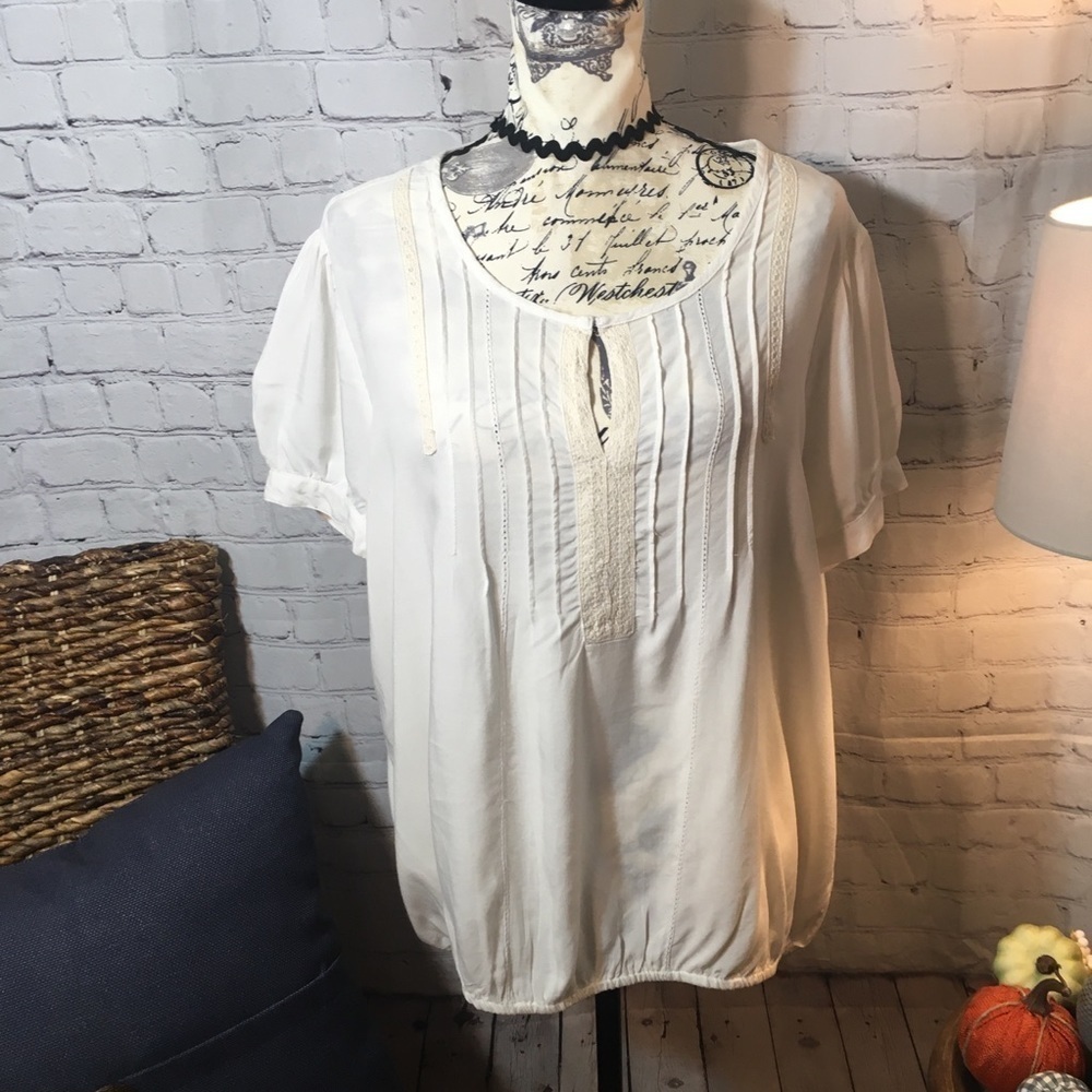 St John’s Bay short sleeve elastic waist blouse